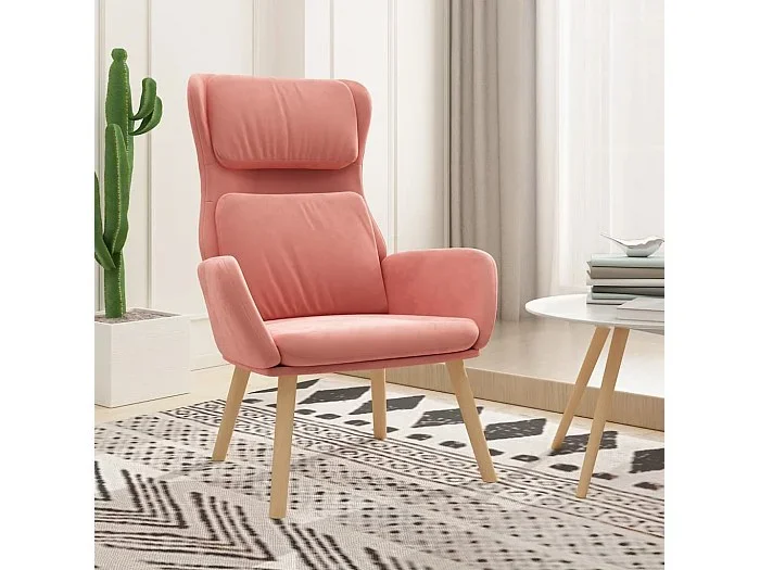 Sillón de relax de terciopelo rosa