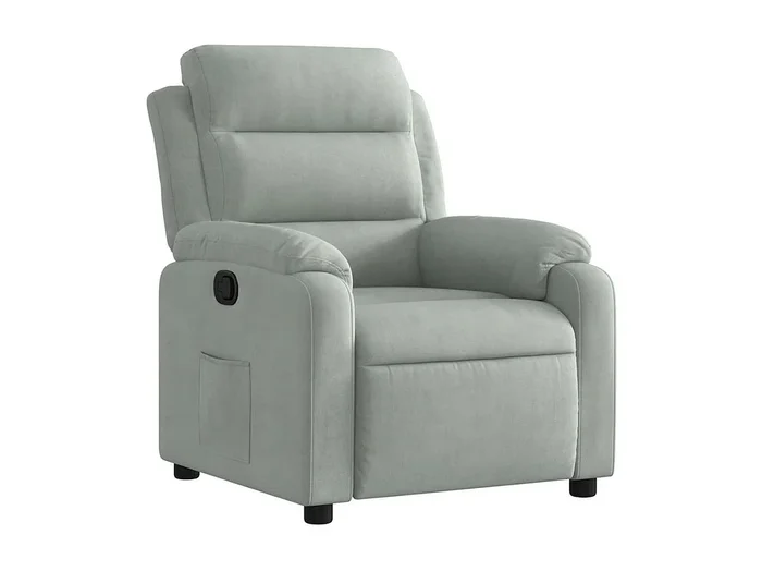 Sillón de relax Silla Sillón reclinable de terciopelo gris claro SHL6952