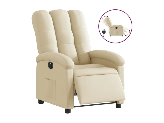 Sillón de relax Silla Sillón reclinable eléctrico de tela crema SHL6980