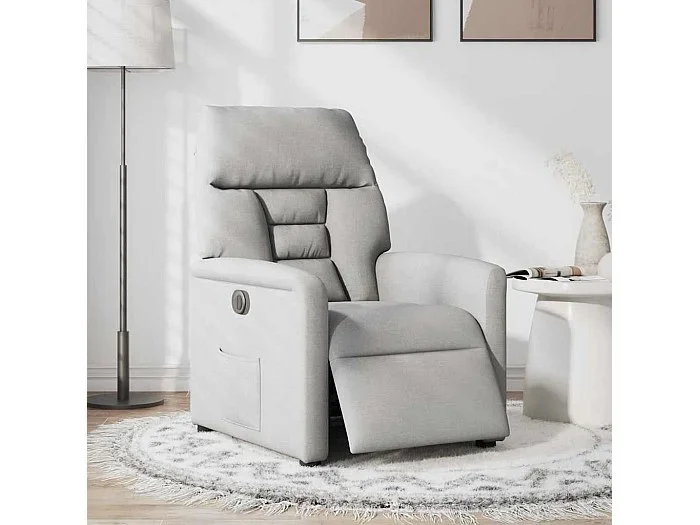 Sillón de relax Silla Sillón reclinable eléctrico de tela gris nube SHL9643