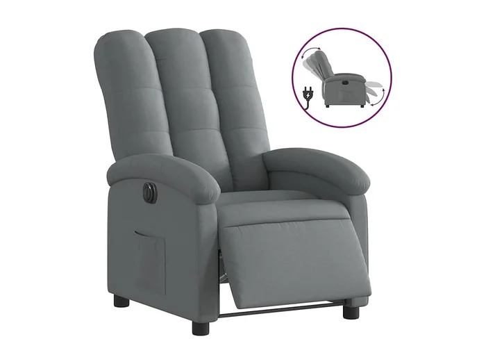 Sillón de relax Silla Sillón reclinable eléctrico de tela gris oscuro SHL4043