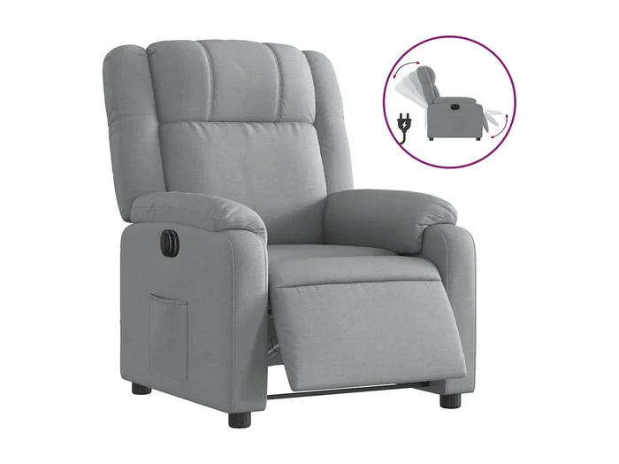 Sillón de relax Silla Sillón reclinable eléctrico tela gris claro SHL4075