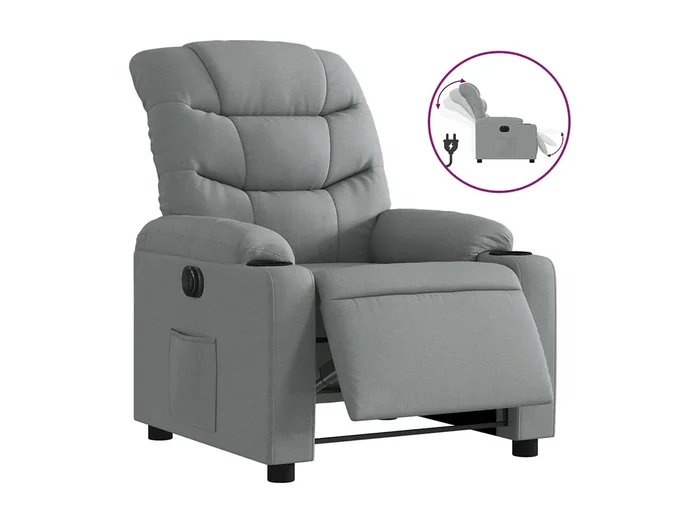 Sillón de relax Silla Sillón reclinable eléctrico tela gris claro SHL4475