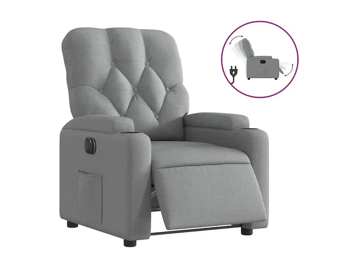 Sillón de relax Silla Sillón reclinable eléctrico tela gris claro SHL7784