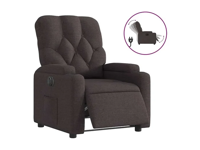 Sillón de relax Silla Sillón reclinable eléctrico tela marrón oscuro SHL9308