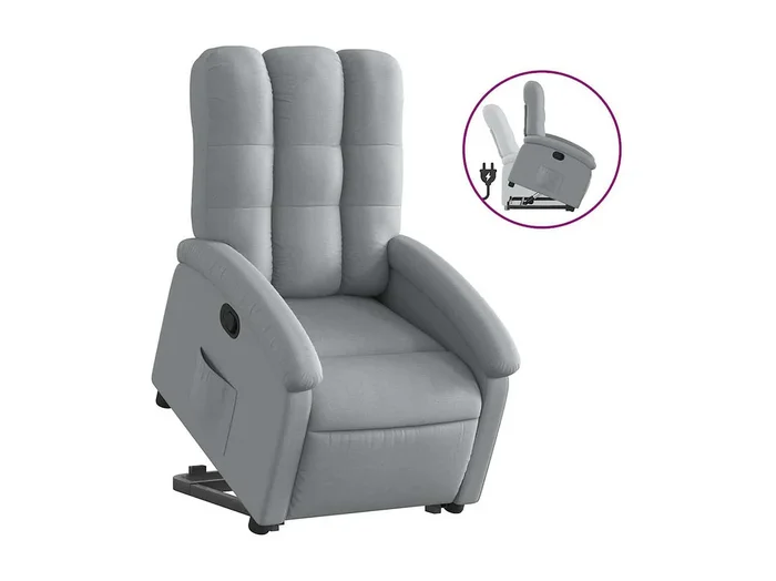 Sillón de relax Silla Sillón reclinable elevable de tela gris claro SHL9191