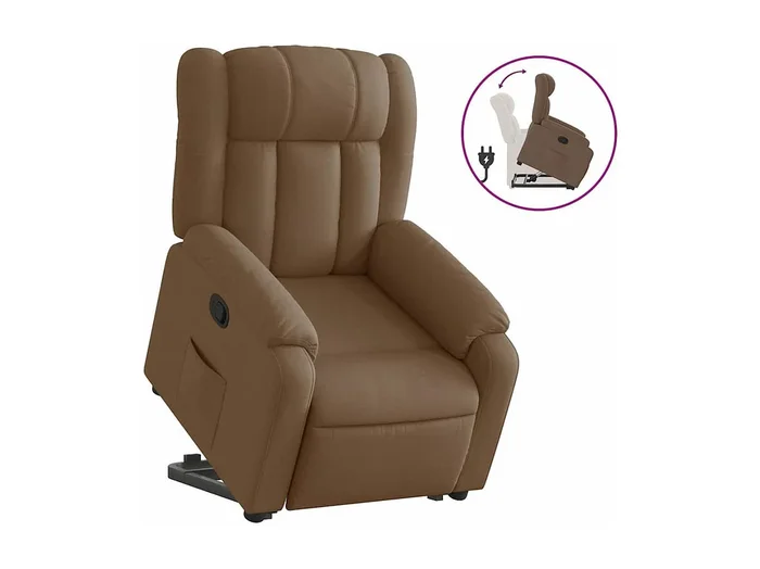 Sillón de relax Silla Sillón reclinable elevable de tela marrón SHL4498