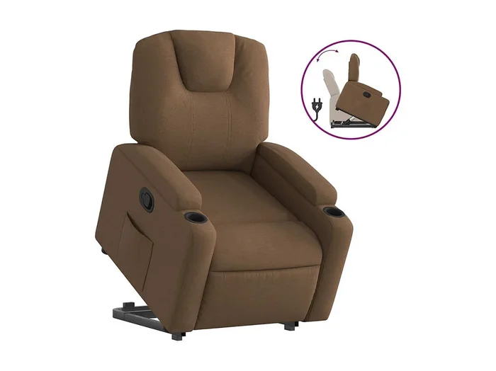 Sillón de relax Silla Sillón reclinable elevable de tela marrón SHL7478