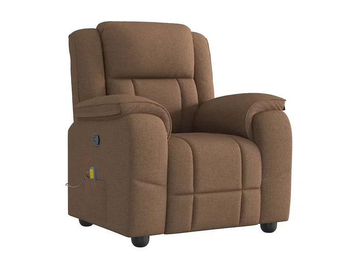 Sillón de relax Sillón reclinable con masaje de tela marrón SHL2470