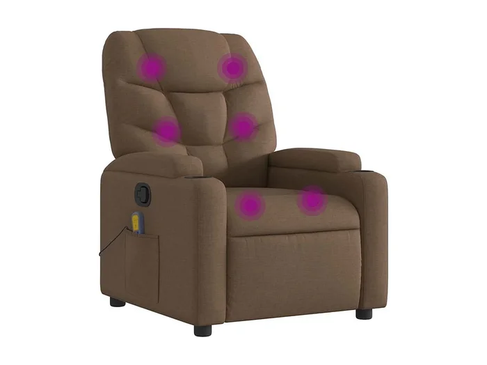Sillón de relax Sillón reclinable con masaje de tela marrón SHL4308