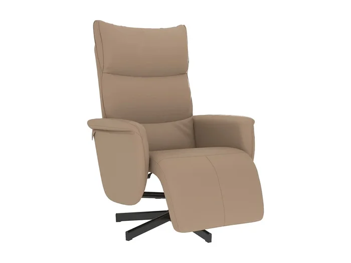 Sillón de relax Sillón reclinable con reposapiés cuero sintético capuchino SHL5378
