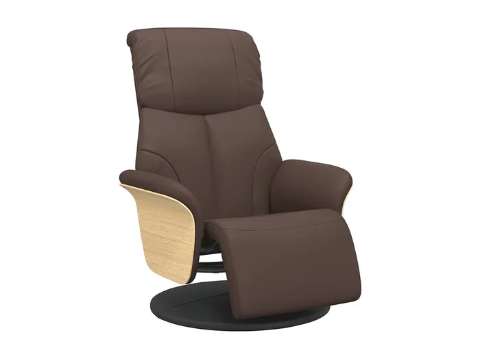 Sillón de relax Sillón reclinable con reposapiés cuero sintético marrón SHL4512