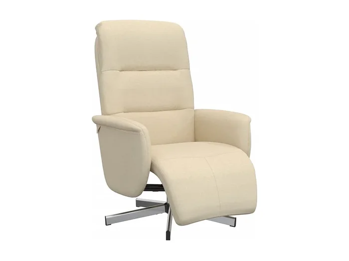 Sillón de relax Sillón reclinable con reposapiés tela color crema SHL3286