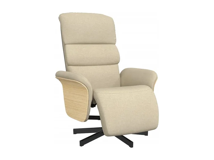 Sillón de relax Sillón reclinable con reposapiés tela color crema SHL9871