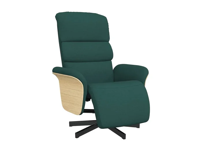 Sillón de relax Sillón reclinable con reposapiés tela verde oscuro SHL5447