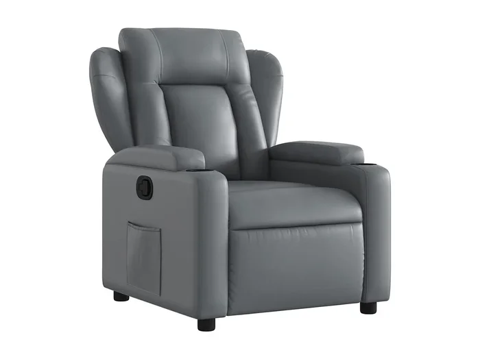 Sillón de relax Sillón reclinable de cuero sintético gris SHL2620