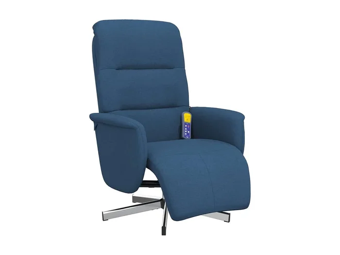 Sillón de relax Sillón reclinable de masaje con reposapiés tela azul SHL5962