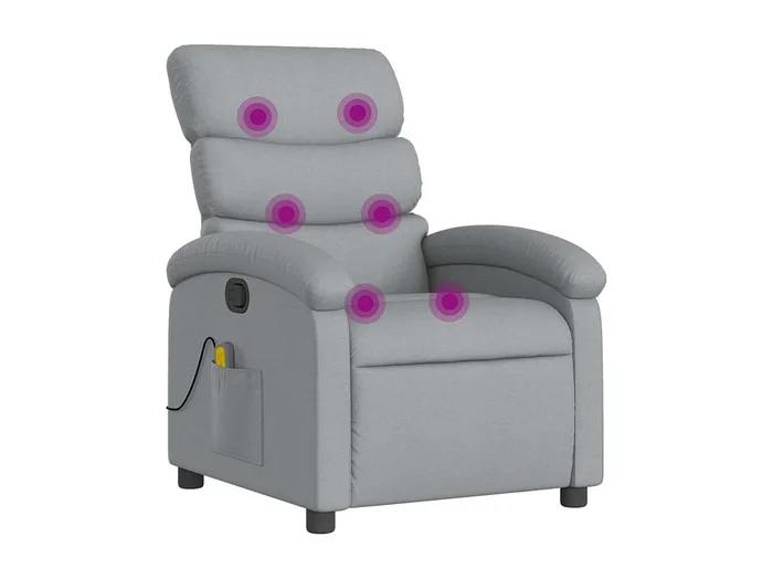 Sillón de relax Sillón reclinable de masaje de tela gris claro SHL5186