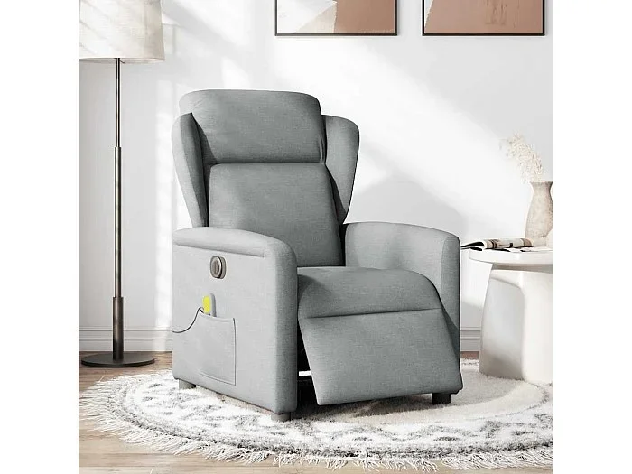 Sillón de relax Sillón reclinable de masaje eléctrico tela gris claro SHL6896
