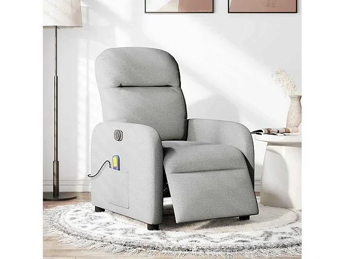 Sillón de relax Sillón reclinable de masaje eléctrico tela gris nube SHL9910