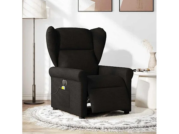 Sillón de relax Sillón reclinable de masaje eléctrico tela negro SHL6820