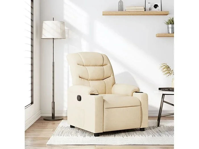 Sillón de relax Sillón reclinable de tela crema SHL7573