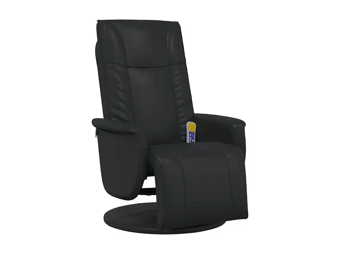Sillón de relax Sillón reclinable masaje con reposapiés cuero sintético negro SHL9098