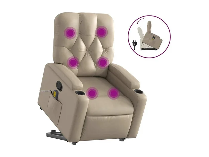Sillón de relax Sillón reclinable masaje pie cuero artificial color capuchino SHL4925