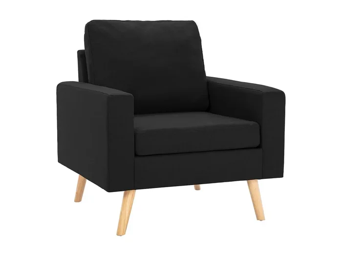 Sillón de salón Silla de relax Sillón de tela negro SHL4998