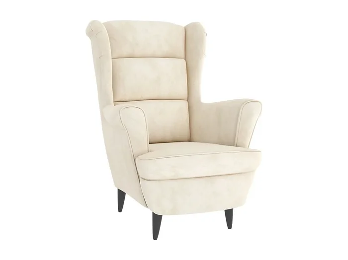 Sillón de salón Silla de relax Sillón de terciopelo blanco crema SHL6664