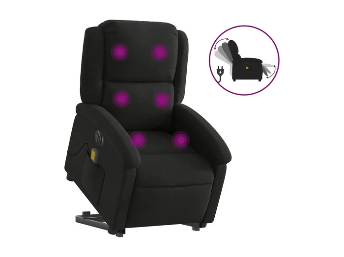 Sillón de salón Silla Sillón de masaje eléctrico reclinable elevable tela negro SHL2608