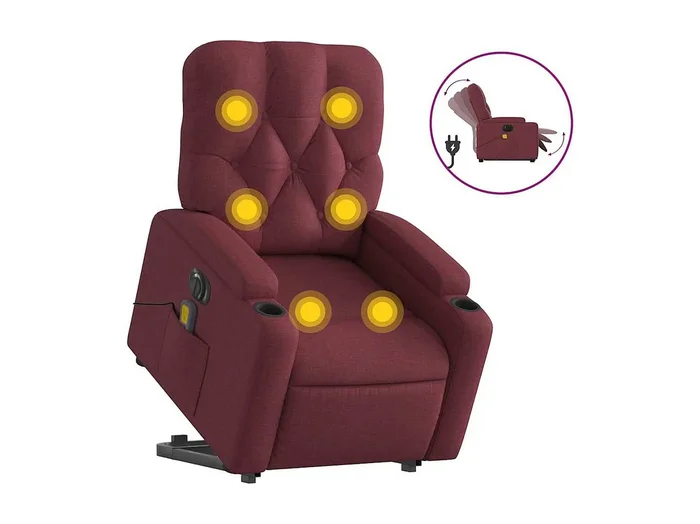 Sillón de salón Silla Sillón de masaje elevable eléctrico tela rojo tinto SHL5258