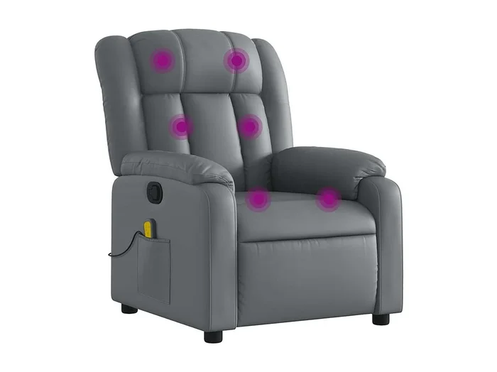 Sillón de salón Silla Sillón de masaje reclinable cuero sintético gris SHL4476