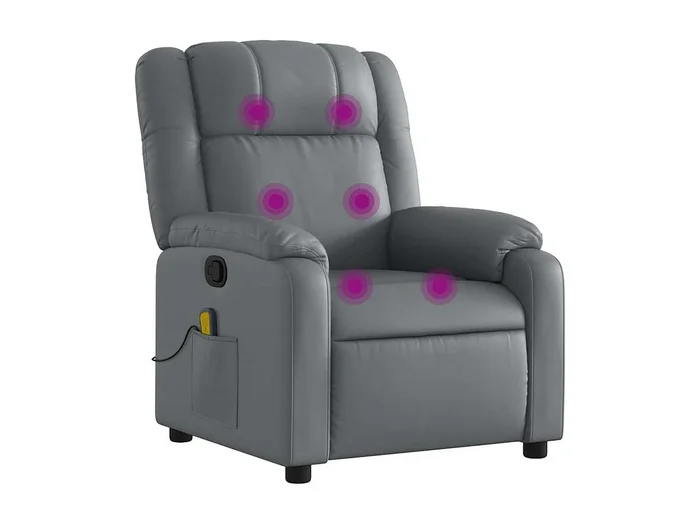 Sillón de salón Silla Sillón de masaje reclinable cuero sintético gris SHL8916