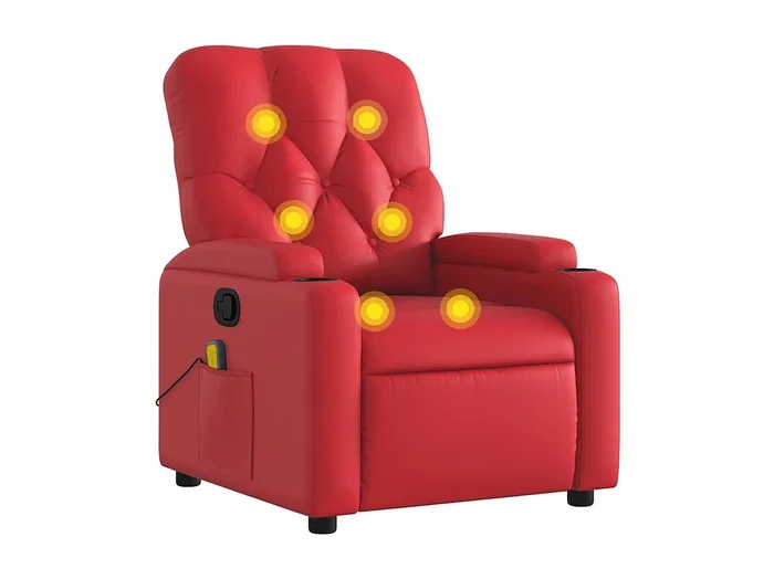 Sillón de salón Silla Sillón de masaje reclinable cuero sintético rojo SHL3091