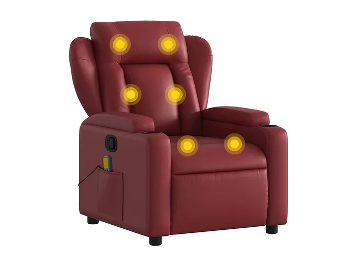 Sillón de salón Silla Sillón de masaje reclinable cuero sintético rojo tinto SHL2402