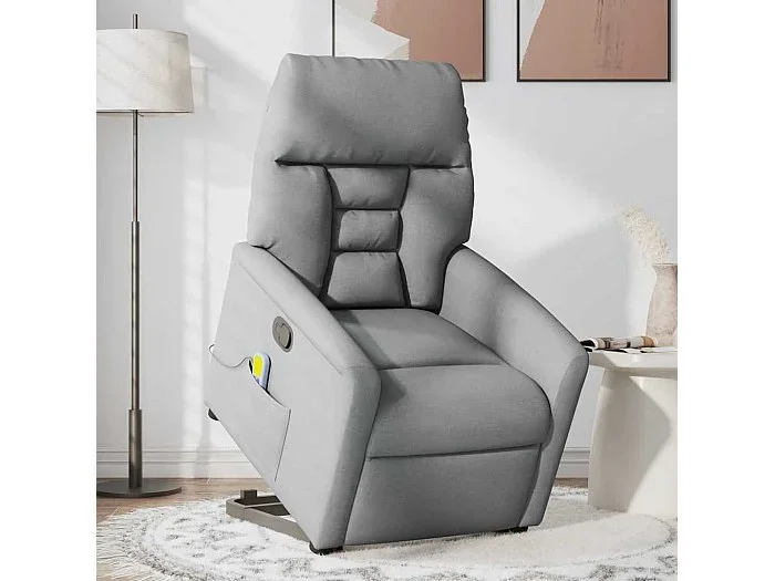 Sillón de salón Silla Sillón de masaje reclinable de pie de tela gris claro SHL3726