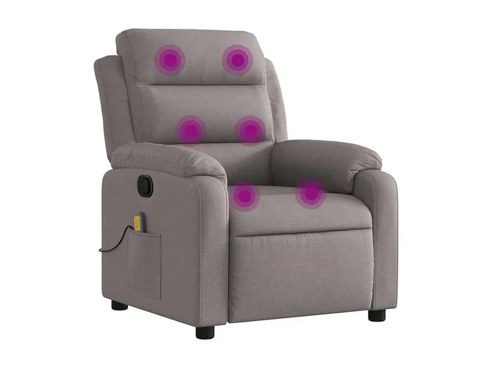 Sillón de salón Silla Sillón de masaje reclinable de tela gris taupé SHL4984