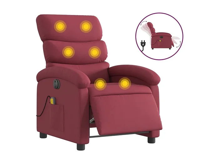Sillón de salón Silla Sillón de masaje reclinable eléctrico tela rojo tinto SHL8246