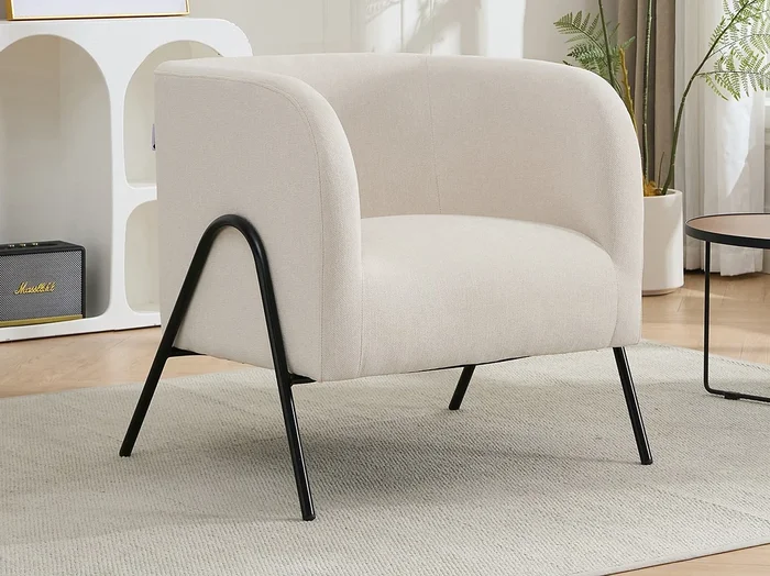 Sillón de tela beige BLINODA
