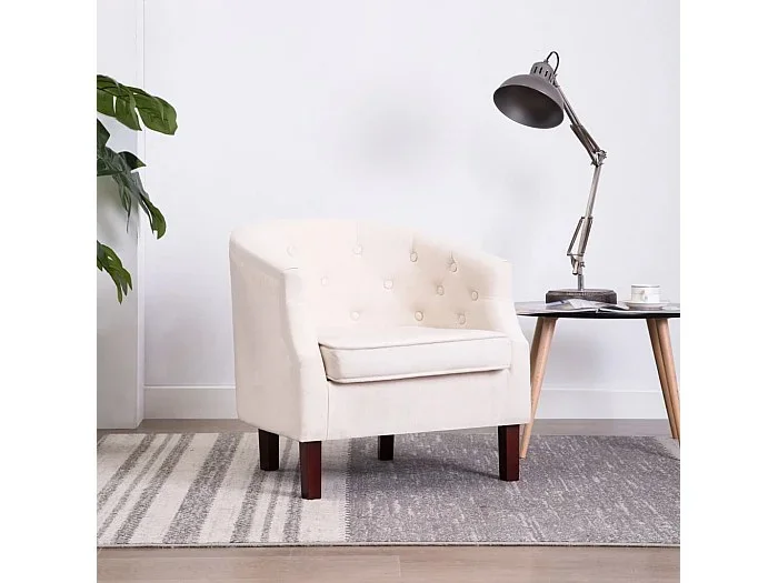 Sillón de tela beige ES24424