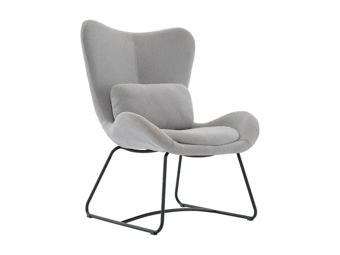 Sillón de tela con cojín gris claro