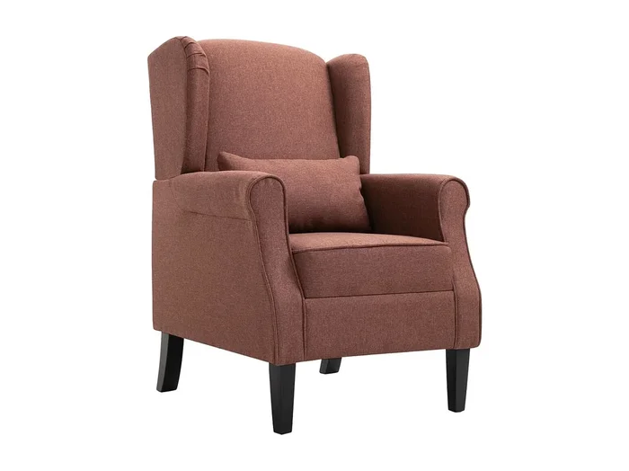 Sillón de tela marrón