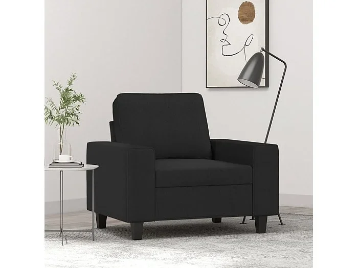 Sillón de tela negro 60 cm PWFG27604