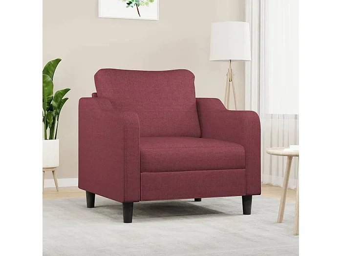 Sillón de tela rojo tinto 60 cm PWFG69002