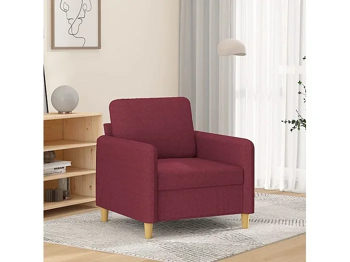 Sillón de tela rojo tinto 60 cm