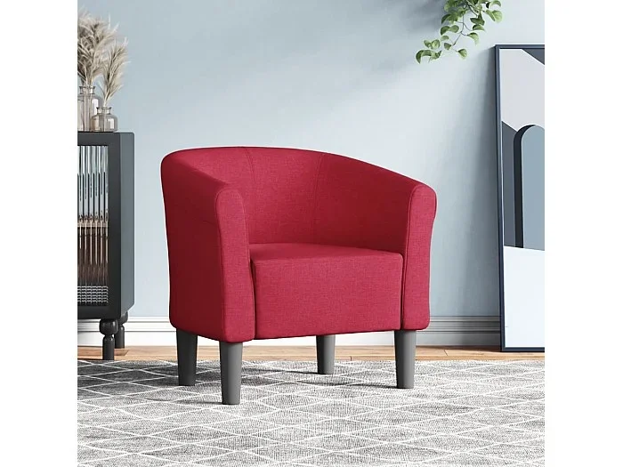 Sillón de tela rojo tinto