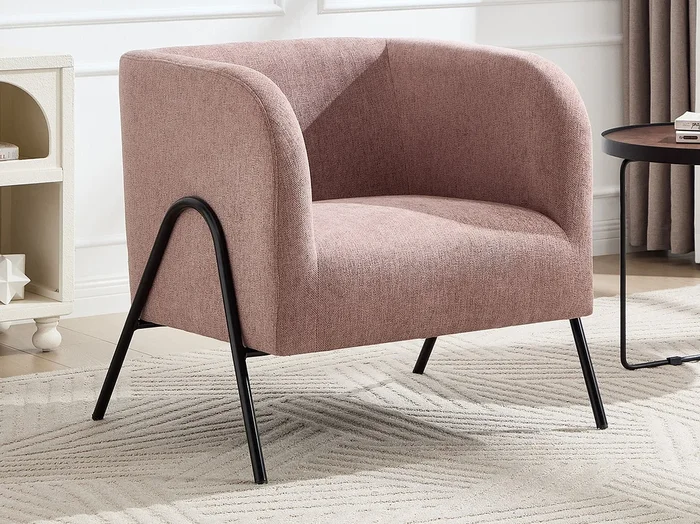 Sillón de tela rosa BLINODA