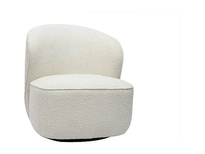Sillón moderno giratorio de borreguillo blanco AMBER