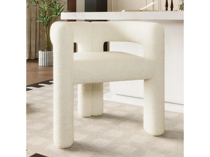 Sillón moderno Teddy Flor ergonómico cómodo versátil para sala dormitorio gris